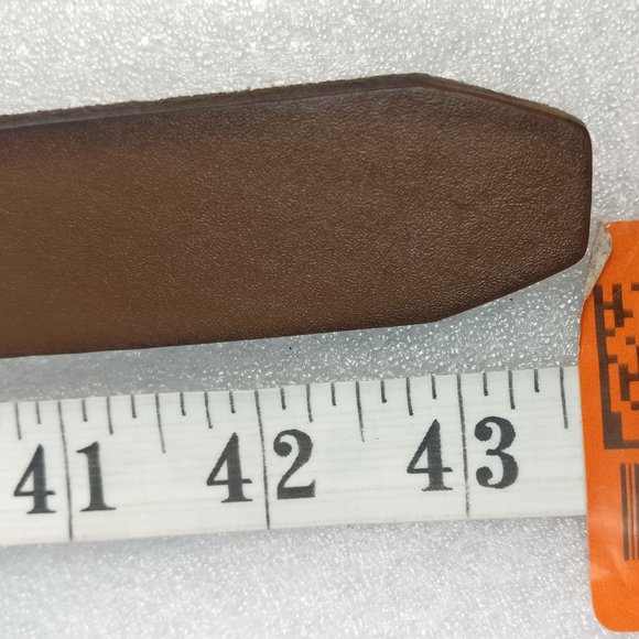 Leather Belt Roller-buckle Italian Leather 34 Earthy Brown Minimalist 43" long - Picture 10 of 10